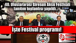 40. Uluslararası Giresun Aksu Festivali etkinlik programı