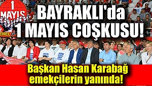 Bayraklı Başkanı Hasan Karabağ emekçilerin yanında