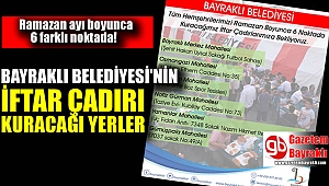 Bayraklı Belediyesi'nin İftar çadırı kuracağı bölgeler
