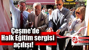 Çeşme'de Halk Eğitim sergisi açılışı