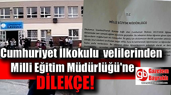 Cumhuriyet İlkokulu velilerinden Milli Eğitim Müdürlüğü'ne dilekçe