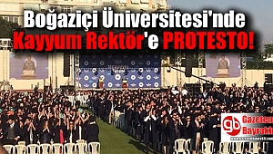 Boğaziçi Üniversitesi'nin mezuniyet töreninde öğrencilerden kayyum rektöre tepki