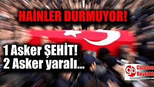 Hainler durmuyor: 1 asker şehit 2 asker yaralı