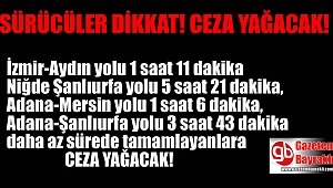 Hız koridoru devreye giriyor