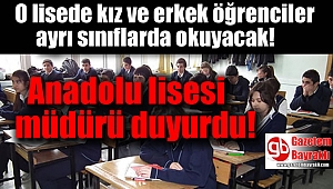 Konya'da kız ve erkek öğrenciler ayrı sınıflarda eğitim görecek