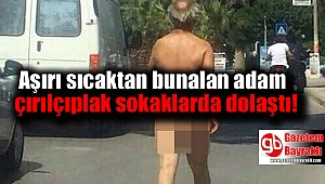 Sıcaktan bunalan adam çırılçıplak sokaklarda dolaştı