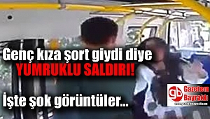 Şort giyen genç kıza saldırıda şok görüntü