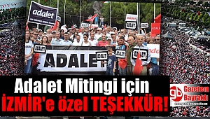 Adalet Mitingi için İzmir'e özel teşekkür