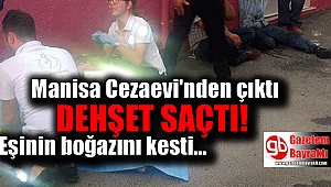 Manisa'da cezaevinden izinli çıktı tartıştığı eşinin boğazını kesti