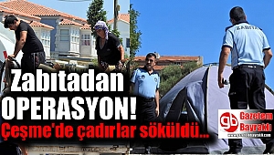 Zabıtadan Çeşme'de operasyon