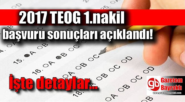 2017 TEOG 1.nakil başvuru sonuçları açıklandı