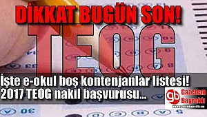 2017 TEOG nakil başvurusu nasıl yapılır - İşte e-okul boş kontenjanlar listesi