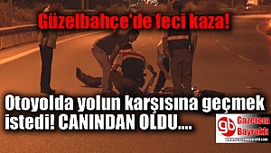 Güzelbahçe'de feci kaza : Otoyolda yolun karşısına geçmek istedi, canından oldu