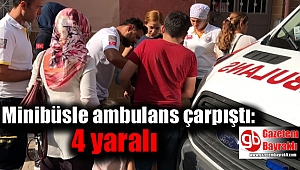 İzmir'de minibüsle ambulans çarpıştı: 4 yaralı