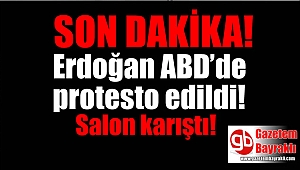 Erdoğan ABD'de konuşurken protesto edildi Salon karıştı