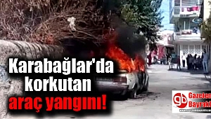 İzmir'de korkutan araç yangını