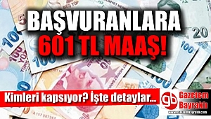 Başvuranlara 601 Tl maaş