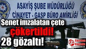 Zorla senet imzalatan çete çökertildi : 28 gözaltı