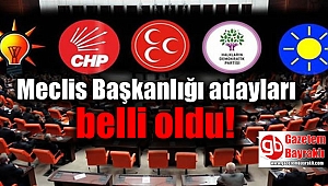Meclis Başkanlığı adayları belli oldu