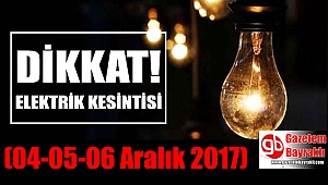 İzmir'de elektrik Kesintisi (04-05-06 Aralık 2017)
