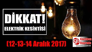 İzmir'de elektrik kesintisi (12-13-14 Aralık 2017)