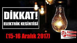 İzmir'de elektrik kesintisi (15-16 Aralık 2017)