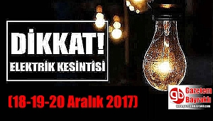 İzmir'de elektrik kesintisi (18-19-20 Aralık 2017)