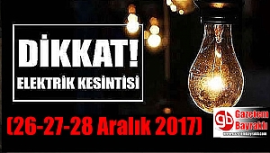 İzmir'de elektrik kesintisi (26-27-28 Aralık 2017)