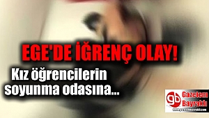 Kız öğrencilerin soyunma odasında gizli çekim
