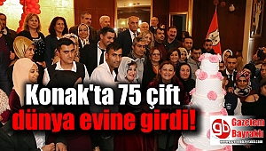 Konak'ta 75 çift dünya evine girdi