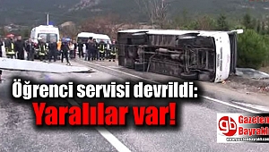Öğrenci servisi devrildi : yaralılar var