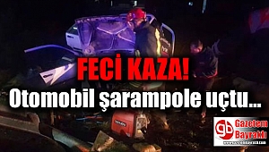 Feci kaza : Otomobil şarampole yuvarlandı