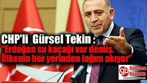 Gürsel Tekin : ''Erdoğan su kaçağı var demiş. Ülkenin her yerinden lağım akıyor”