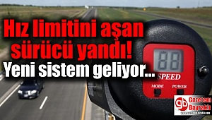 Hız limitini aşan sürücü yandı