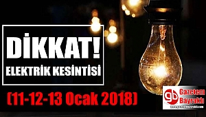 İzmir'de elektrik kesintisi (11-12-13 Ocak 2018)