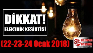 İzmir'de elektrik kesintisi (22-23-24 Ocak 2018)