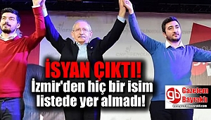 İzmir'den hiç bir isim listede yer almadı; isyan çıktı