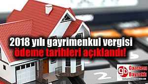 2018 yılına ait gayrimenkul vergisi ödeme tarihleri açıklandı