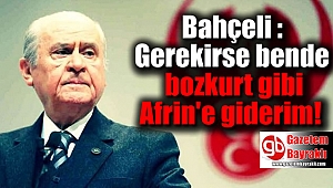 Bahçeli : Gerekirse bende bozkurt gibi Afrin'e giderim