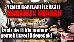 Bakanlar kurulu kararı : İzmir'de 11 bin memur, bundan sonra yemek ücreti ödeyecek