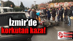 İzmir'de otomobil motosikletle çarpıştı