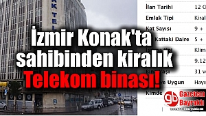 İzmir Konak'ta sahibinden kiralık Telekom binası