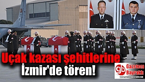 Uçak kazası şehitlerine İzmir'de tören
