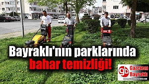 Bayraklı'nın parklarında bahar temizliği
