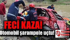 Feci kaza: Otomobil şarampole uçtu