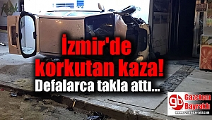 İzmir'de kontrolden çıkan otomobil dehşet saçtı