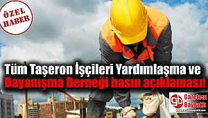 Tüm Taşeron İşçileri Yardımlaşma ve Dayanışma Derneği basın açıklaması