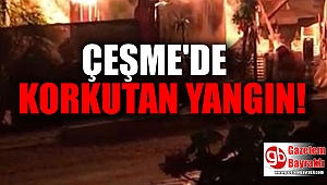 Çeşme'de korkutan yangın