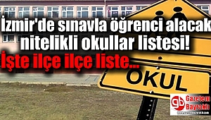 İzmir nitelikli okullar listesi ve kontenjanları