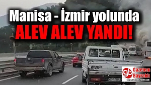 Manisa - İzmir yolunda otobüs yangını